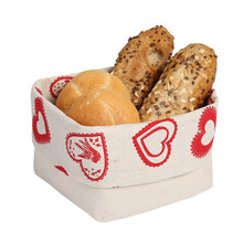 Laden Sie das Bild in den Galerie-Viewer, Brotkorb aus Halbleinen, Motiv "Herzen"