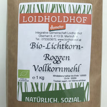 Laden Sie das Bild in den Galerie-Viewer, Bio Lichtkornroggen Vollkornmehl (ZENTROFAN®-gemahlen) - 25.stunden.BROT