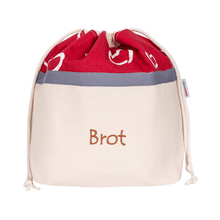 Laden Sie das Bild in den Galerie-Viewer, Brotkorb und Brottasche aus Baumwolle, Motiv "Herzen" - 25.stunden.BROT