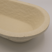 Laden Sie das Bild in den Galerie-Viewer, Gärkorb (Brotform, Simperl) Oval länglich aus Holzschliff, 1 Kg, 26x14 cm - 25.stunden.BROT