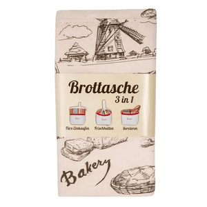 Brotkorb und Brottasche aus Baumwolle, Motiv "Bakery" - 25.stunden.BROT